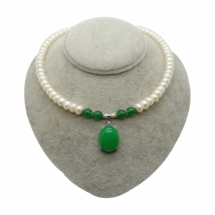 Цепочка с подвеской из серебра 925 пробы натуральным жемчугом 9 10 мм|stone pendant|necklace