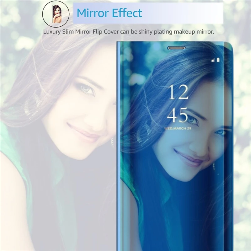 Умный режим сна/Wake Up зеркальный Чехол С Откидывающейся Крышкой для samsung Galaxy Note 8 S6 S7 край S8 S9 плюс A8 J3 J5 J7 A5 A7 Чехол-книжка