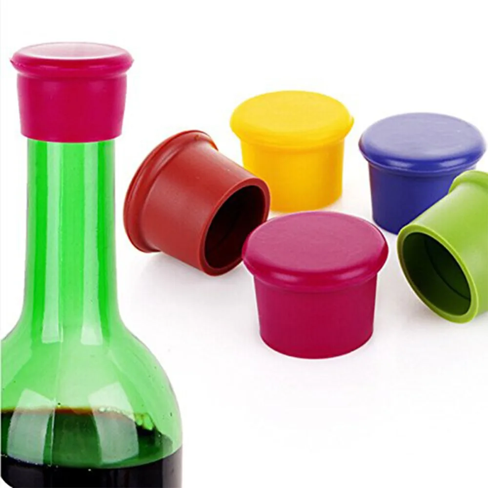 

Reusable Silicone Bottle Cap Wine Stoppers Leak Free Beer Bottle Sealers Drink Saver Sealer Bottle Cover Plug Bar Tools