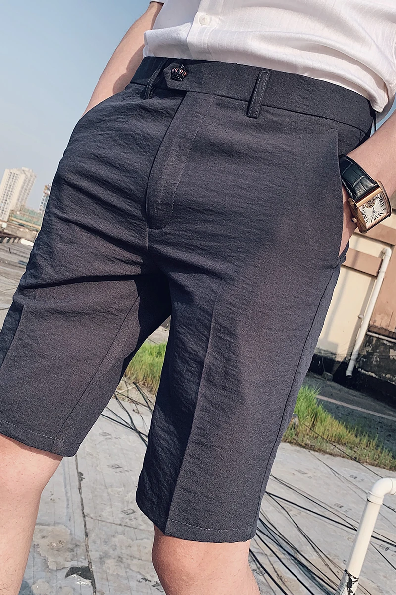 Новинка сплошной цвет хлопок и лен Пять штанов Мужская Летняя мода личность тренд тонкие льняные повседневные мужские модные штаны