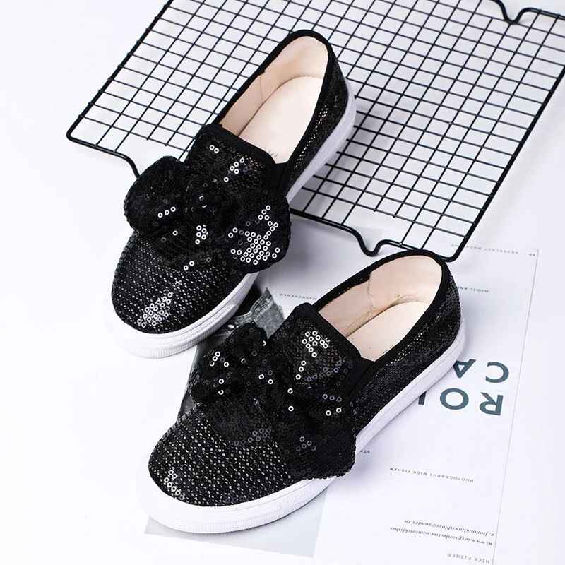 

Jookrrix 2018 Summer New Fashion Bow Lady Casual Mesh White Shoes Women Sneaker Breathable Girl Leisure Shoe Sequins Sweet Lace