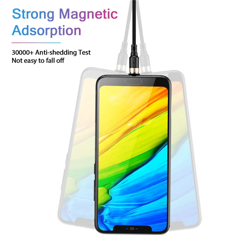 USLION 3A Magnetische Kabel Schnelle Lade Für iPhone Xs Max XR 8 7 6 6S Plus Micro USB Kabel typ C