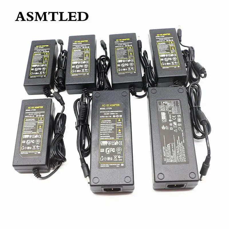 

AC 100-240V to DC 12V 1A 2A 3A 4A 5A 6A 7A 8A 10A 12.5A Power Supply 12V LED Strip Light Transformer With EU/US/UK/AU Plug Cord
