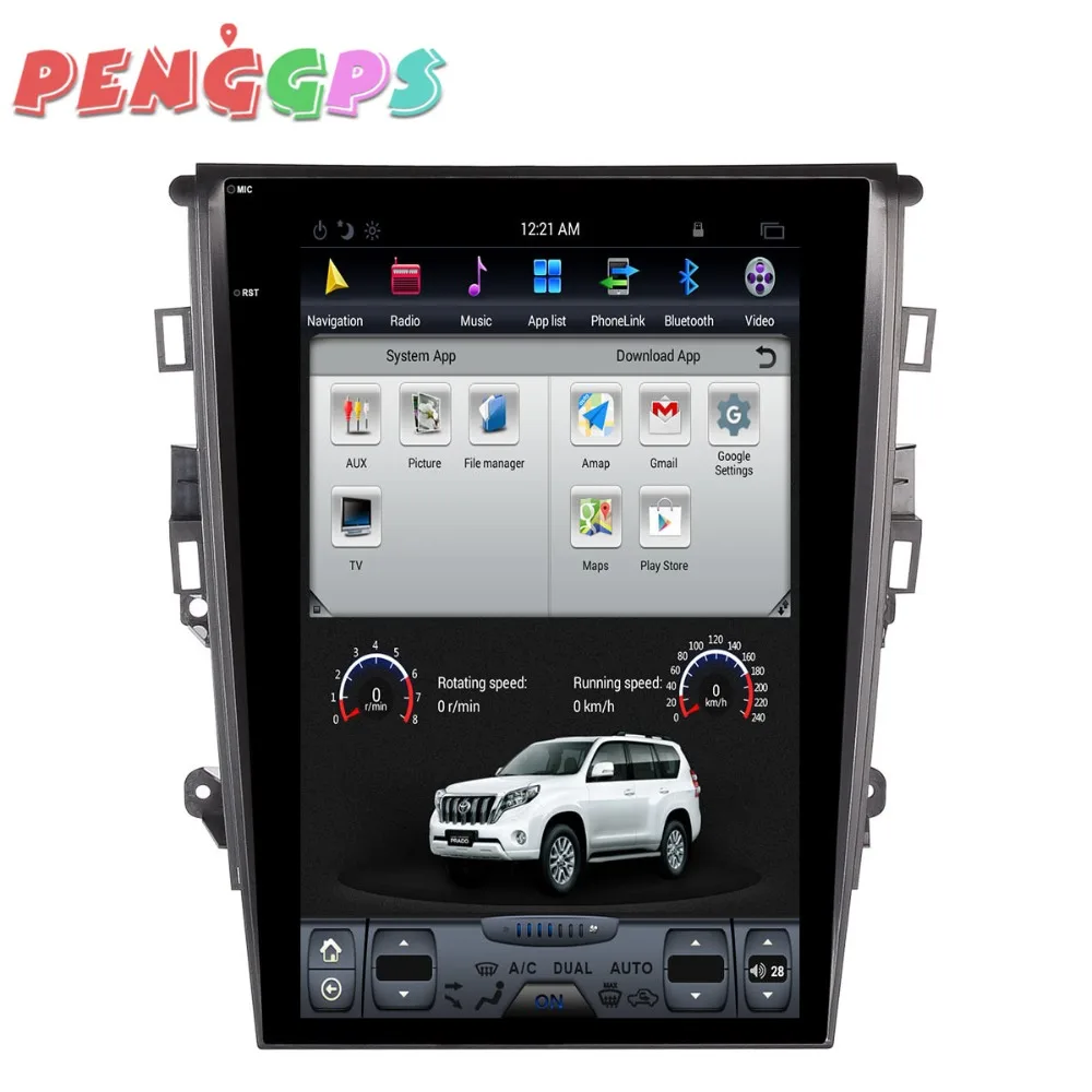 Flash Deal Tesla style 12.1 inch Android 6.0 Car Radio GPS Navigation Headunit For Ford Mondeo Fusion 2013-2017 Stereo Multimedia Audio Map 2