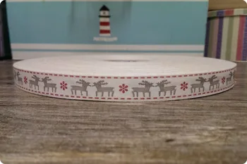 

2014 new handmade Zakka Snowflakes and deer Christmas Sewing 100% cotton ribbon 15mmx100yard Wholesale mbzd2014072511