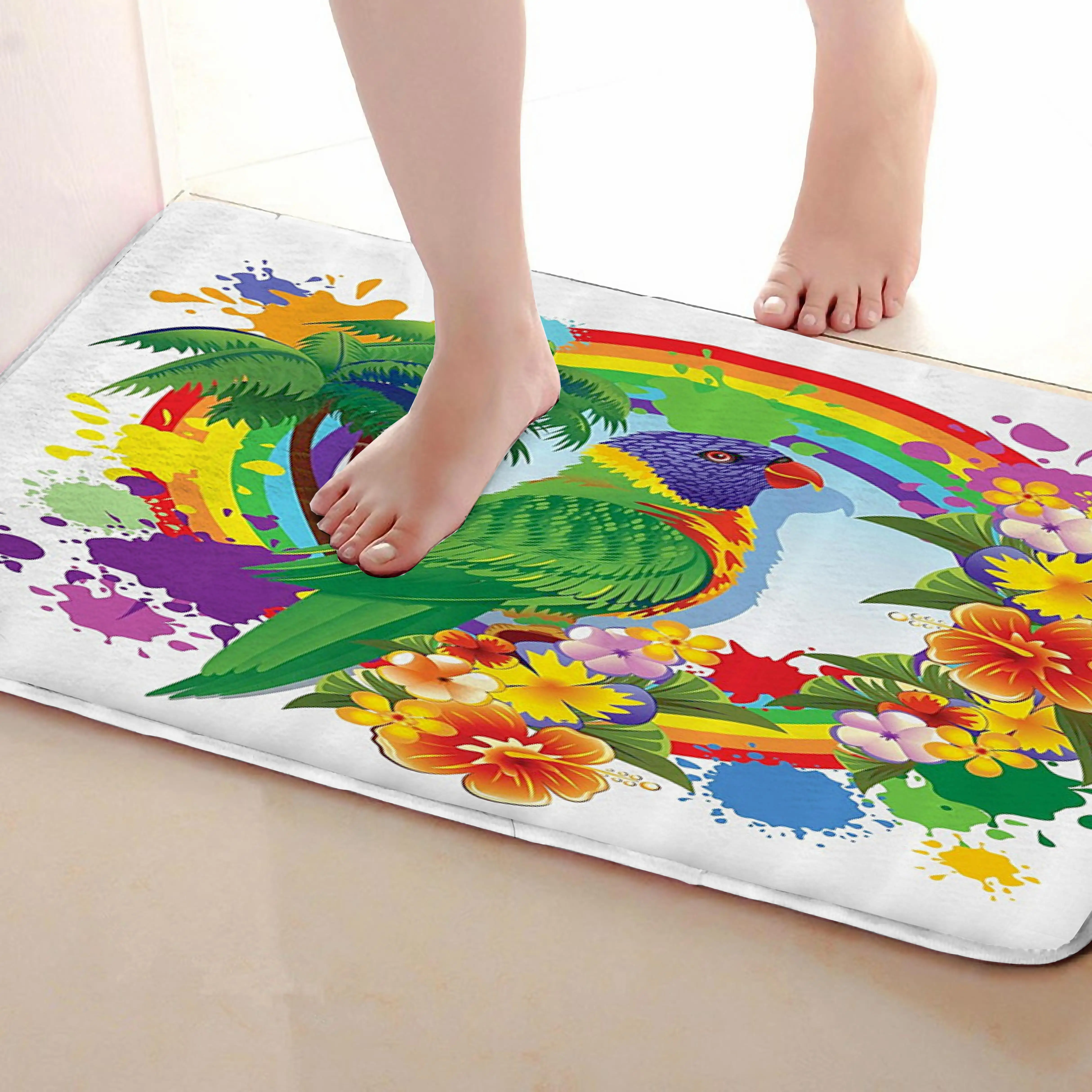 Попугай стиль Коврики для улицы, смешной Противоскользящий коврик для ванной, дверные коврики, дверные коврики под входную дверь