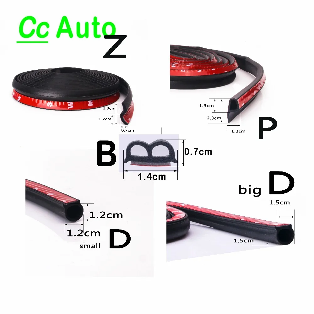 

1 Meter D Z P B 3M Adhesive Car Rubber Seal Sound Insulation Weatherstrip Edge Trim Noise Insulation Car Door Sealing Strip FT-1