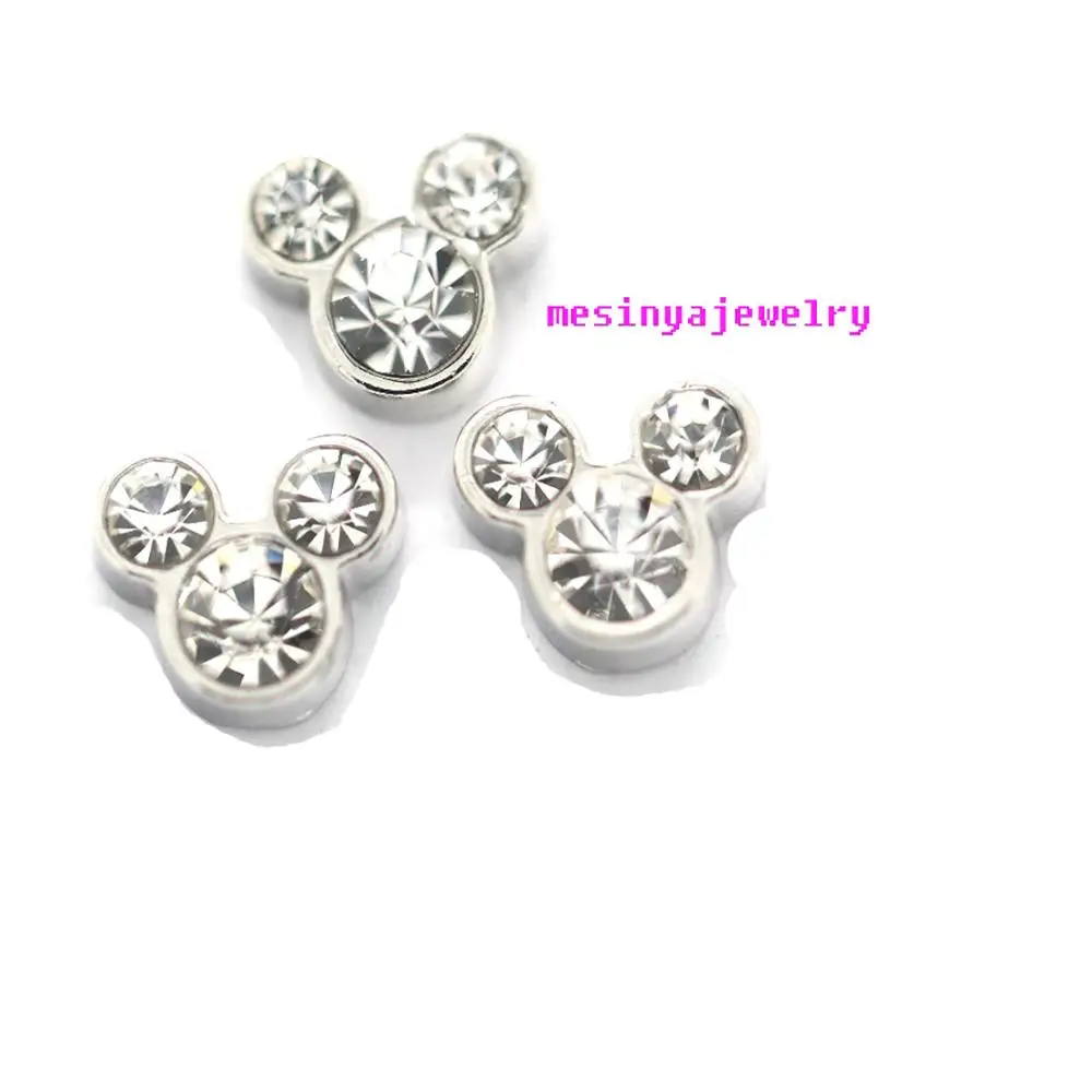 

10pcs Mouse Hat Born April Birthstone Custom Floating Charms For Glass Locket