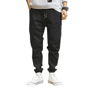 

2019 Autumn New listing Haren Leisure Pants Male Fashion Youthfulness Loose Recommend trend hip boy city hop black size M-5XL