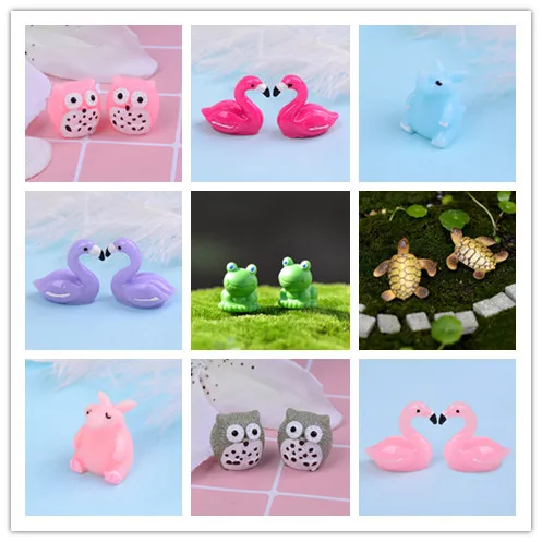 

2pcs Angel Animals Bear Swan Owl tortoise Elephant Miniature Fairy Garden Mini Micro Landscaping Home Decor Hot