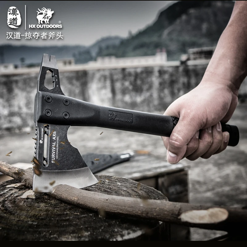 HX OUTDOORS FT-05A في الهواء الطلق مهندس الفأس ، متعددة وظيفة الدفاع الذاتي بقاء الفأس ، التكتيكية الفأس عالية صلابة sharp