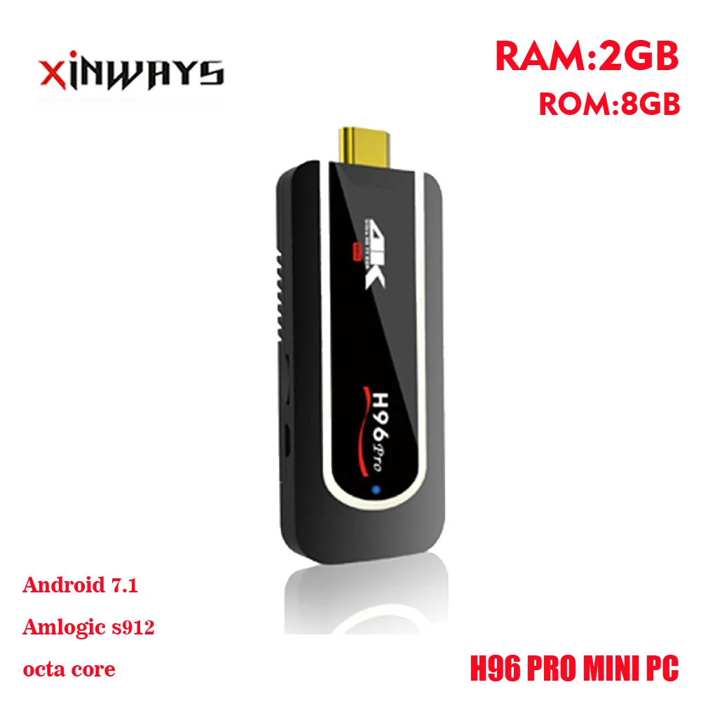 

xinways best H96pro Mini PC 2G RAM 8G ROM Amlogic S912 Octa core android 7.1 OS Support 4K H265. HDMI 2.0 android TV dongle