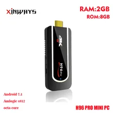 xinways best H96pro Mini PC 2G RAM 8G ROM Amlogic S912 Octa core android 7.1 OS Support 4K H265. HDMI 2.0 android TV dongle