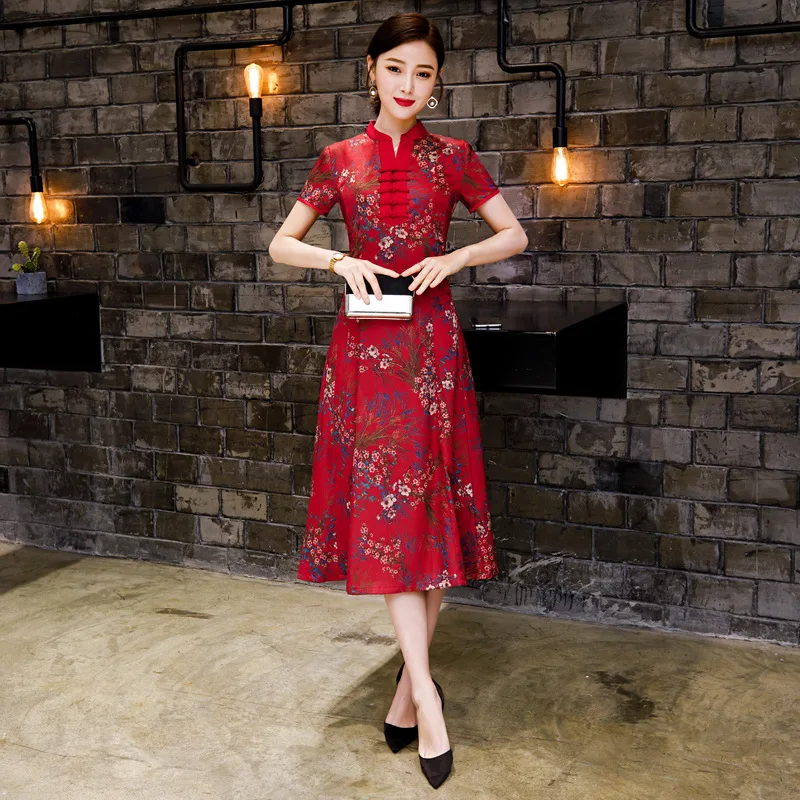 Сексуальное длинное платье Чонсам, летнее винтажное платье в китайском стиле, модные женские вечерние платья с пуговицами, Vestido
