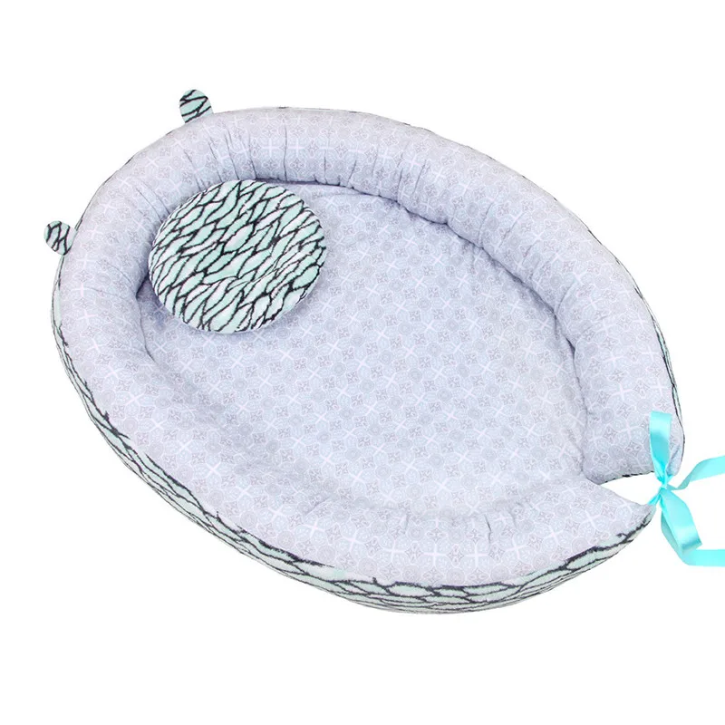 Переносная детская кроватка для новорожденных Люминесцентная безопасная комфортная Детская Хлопковая кровать спальное гнездо подушка