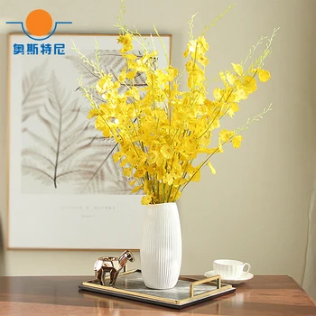 

5pcs artificial dancing orchid bouquets&artificial Dancing Lady Orchid &artificial winter jasmine&artificial jasminum nudiflorum