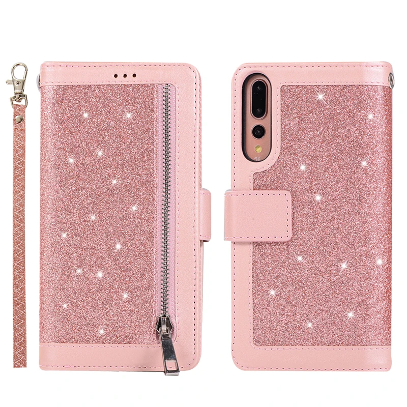 Huawei P30 Pro P20 lite Case Flip Cover Wallet Glitter Leather Zipper Case Huawei Mate 20 lite 10 Pro Luxury Magnetic Book Bag Huawei P30 Pro P20 lite Case Flip Cover Wallet Glitter Leather Zipper Case Huawei Mate 20 lite 10 Pro Luxury Magnetic Book Bag