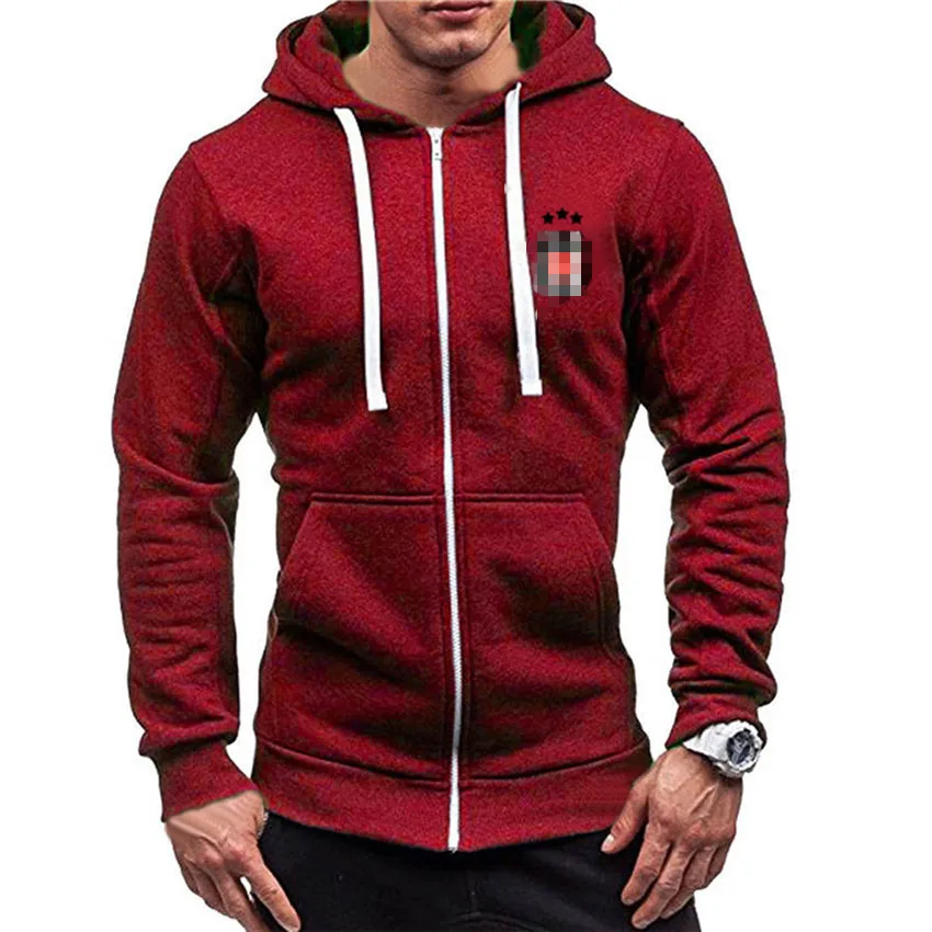 ziphoodie-Wine red 95% хлопок, логотип на заказ, мужские Длинные цветные уличные Лоскутные молнии, эластичные хип-хоп повседневные узкие брюки, тренировочные брюки - Цвет: ziphoodie-Wine red