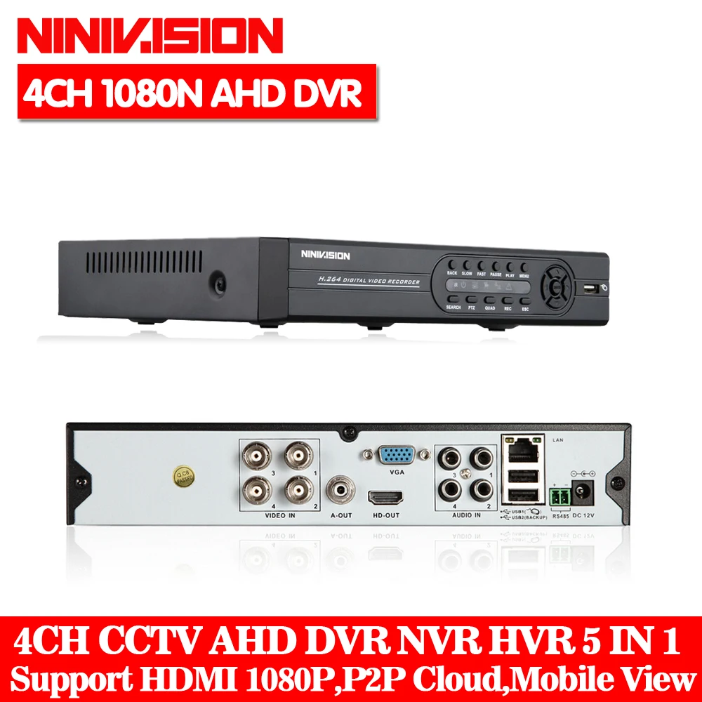 Камера видеонаблюдения 4 канала 1080P 960P 720P 4ch Hybrid AHD DVR HVR NVR Onvif функция P2P|nvr onvif|dvr hvrdvr