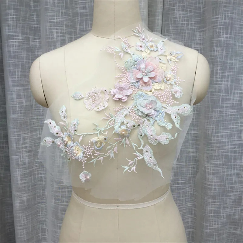 

3D Flower Embroidery Sequins Applique Cloth Patches Sew On Patches No Glue Sewing Accessory DIY for Costumes Project Accessories