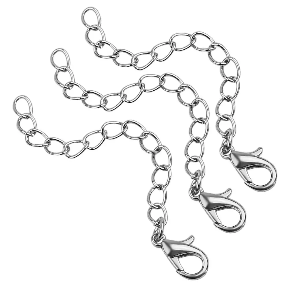 20pcs/Lot Silver Plated Metal Alloy Necklace Chains Tail Extender Extension 55-59mm for DIY Jewelry Findings Making Accessories | Украшения