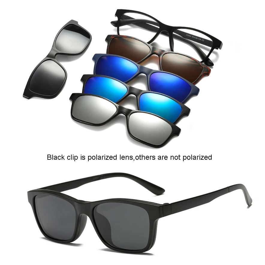 Новые солнцезащитные очки с магнитным креплением на солнцезащитные очки UV400 Пеший туризм, линзы с 5ю категориями защиты поляризованные очки для вождения, зеркальные очки от близорукости по рецепту - Цвет: 2246