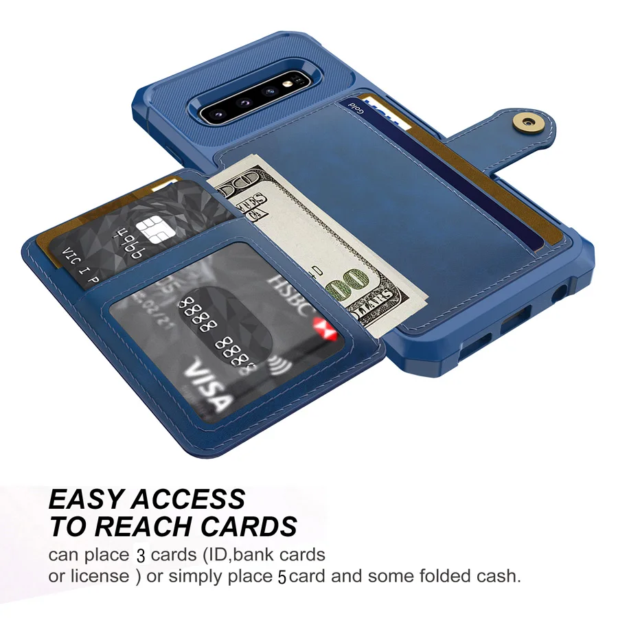 IQD Чехол бумажник для Galaxy S10 Plus S10e роскошный автомобильный Магнитный чехол Samsung Note