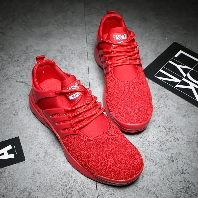 red workout shoes
