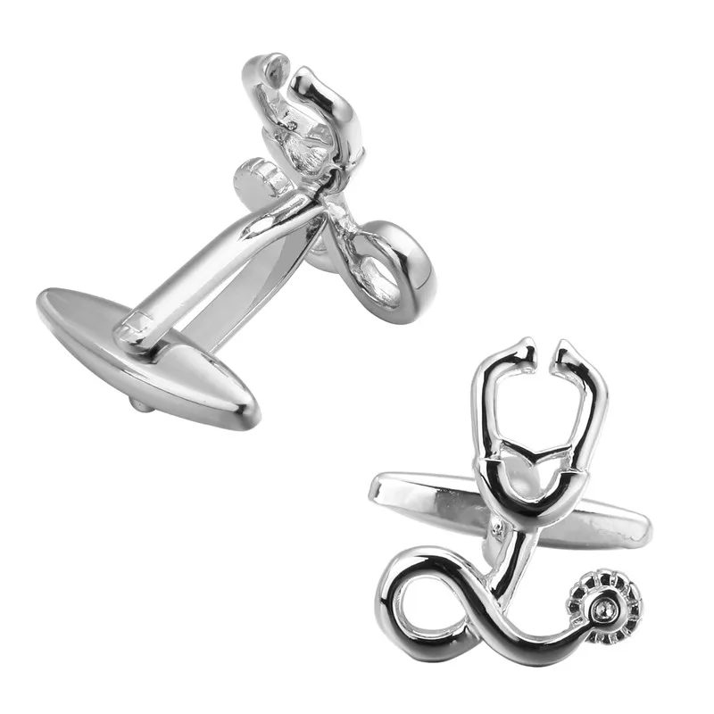 Новые мужские модные серебряные запонки доктор запонки стетоскоп оптом и в розницу