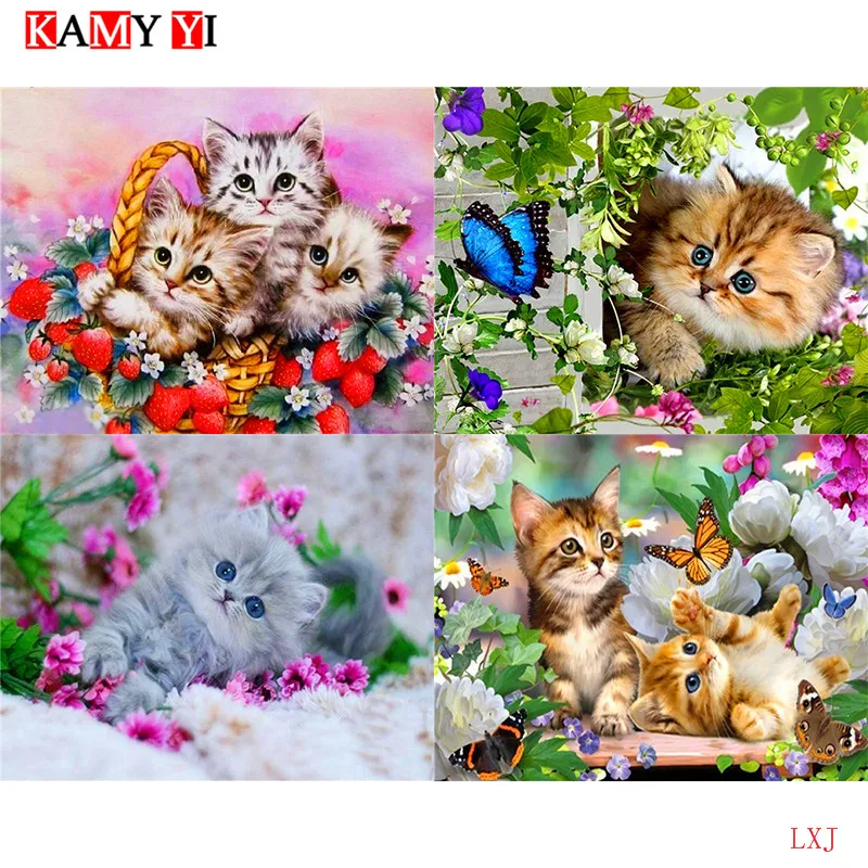 KAMY YI/5D DIY Алмазная вышивка &quotдом кошки&quot картина крестиком мозаика украшение для