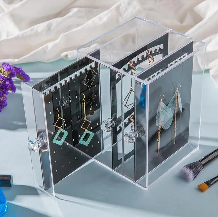 New Acrylic Jewelry Box Earring Holder And Jewelry Organizer Earring Organizer Stand Can Hold About 135 Pairs Various Earrings Jewelry Packaging
