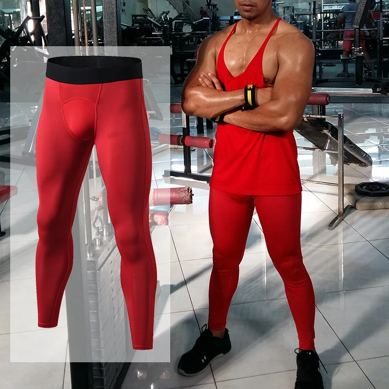 YEL New GYM Leggings Hombre Fitness Trousers Sweat For Men Sport Tights Pants Compression Bodybuilding Pantalones Running | Спорт и