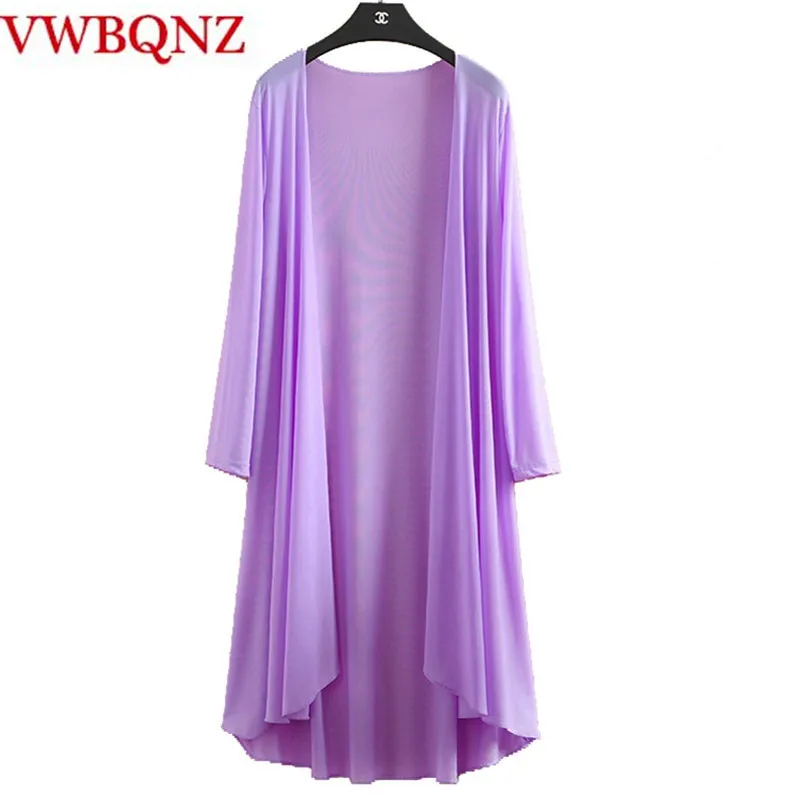 

Fashion Women Cardigans Summer Large size Loose Long Sleeve Elegant Blouse Spring Beach Sun Protection Clothing Casual Tops 5XL