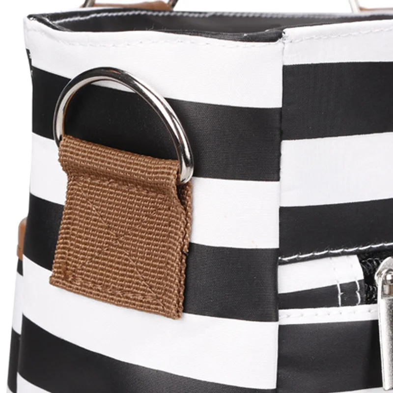 4 PcsSet Baby Diaper Bag Canvas Stripe Large Capacity Mummy Nappy Bags Fashion Mother Handbag Stroller Hook Shoulder Bag BB6006 (5)
