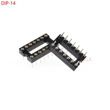 10 шт. DIP14 IC Разъем с круглым отверстием 14p DIP чип тест адаптер держателя 14 PIN dip-14 DIP 14PIN 2,54 мм Шаг разъема