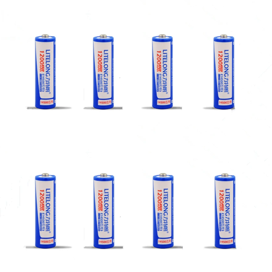 8 шт./лот большая емкость 3 7 V 14500 литиевая батарея 1200mAh AA аккумуляторная |