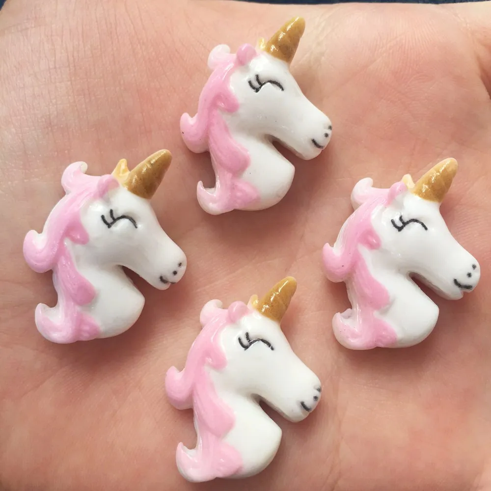 

New 10PCS 22*30mm Resin Hand Painted Unicorn Flatback Stone Scrapbook Fashion Ornaments W253