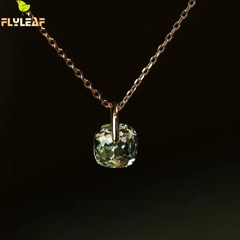 

Flyleaf Rose Gold Synthetic Crystal Necklaces & Pendants For Women 100% 925 Sterling Silver Exquisite Fashion Jewelry