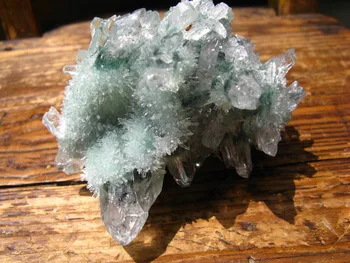 

530g new find natural rock green ghost quartz crystal cluster original