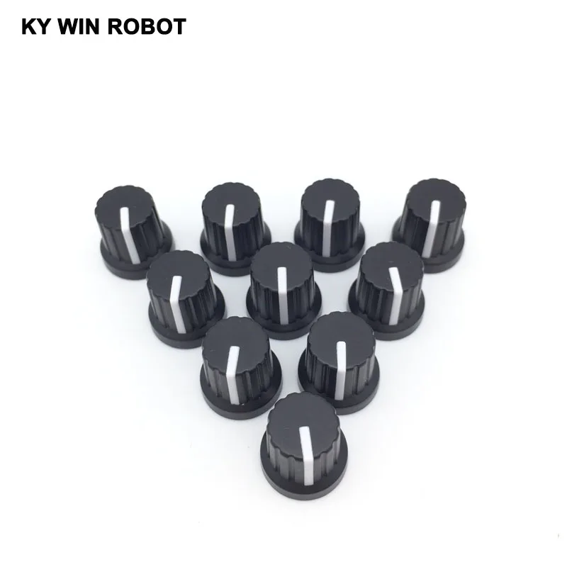10PCS Volume Control Rotary Knobs For 6mm Dia Knurled Shaft Potentiometer Durable potentiometer knobs