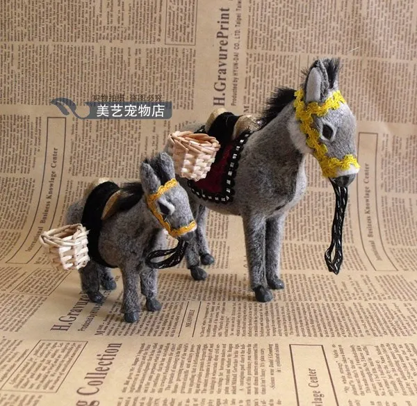 

simulation Little donkey toy model polyethylene&furs little donkey model home decoration props ,model birthday gift d025