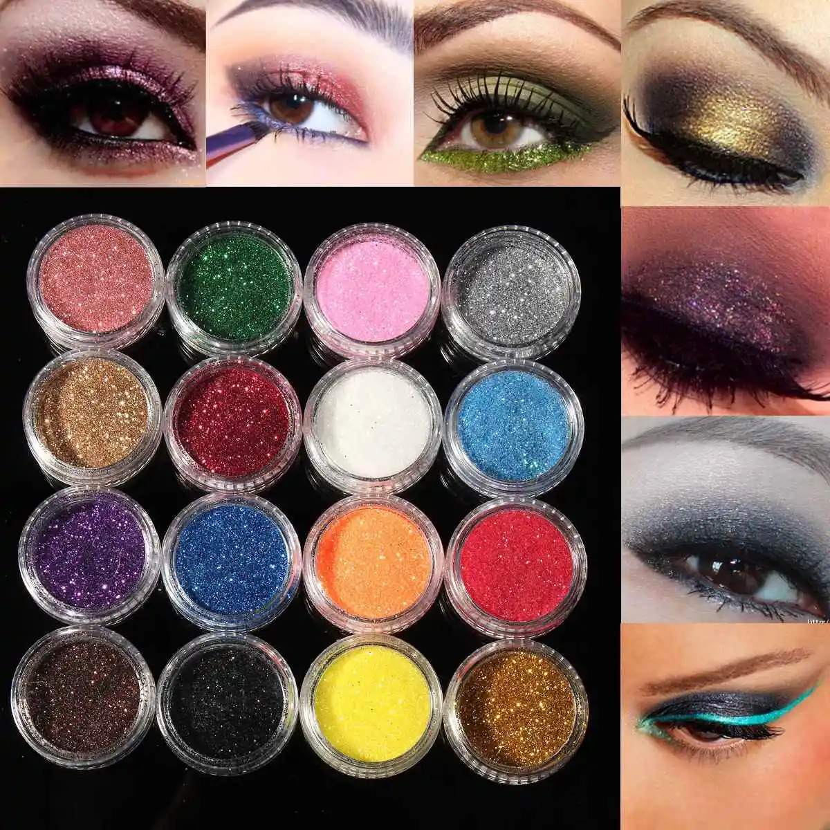 

30/16 Colors Mixed Glitter Eyeshadow Eye Shadow Makeup Shiny Loose Glitter Powder Makeup Eyeshadow Cosmetic Make Up Pigment New