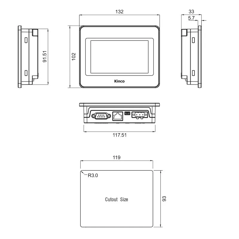 Kinco MT4230T HMI 4," на тонкопленочных транзисторах на тонкоплёночных транзисторах(16: 9 W