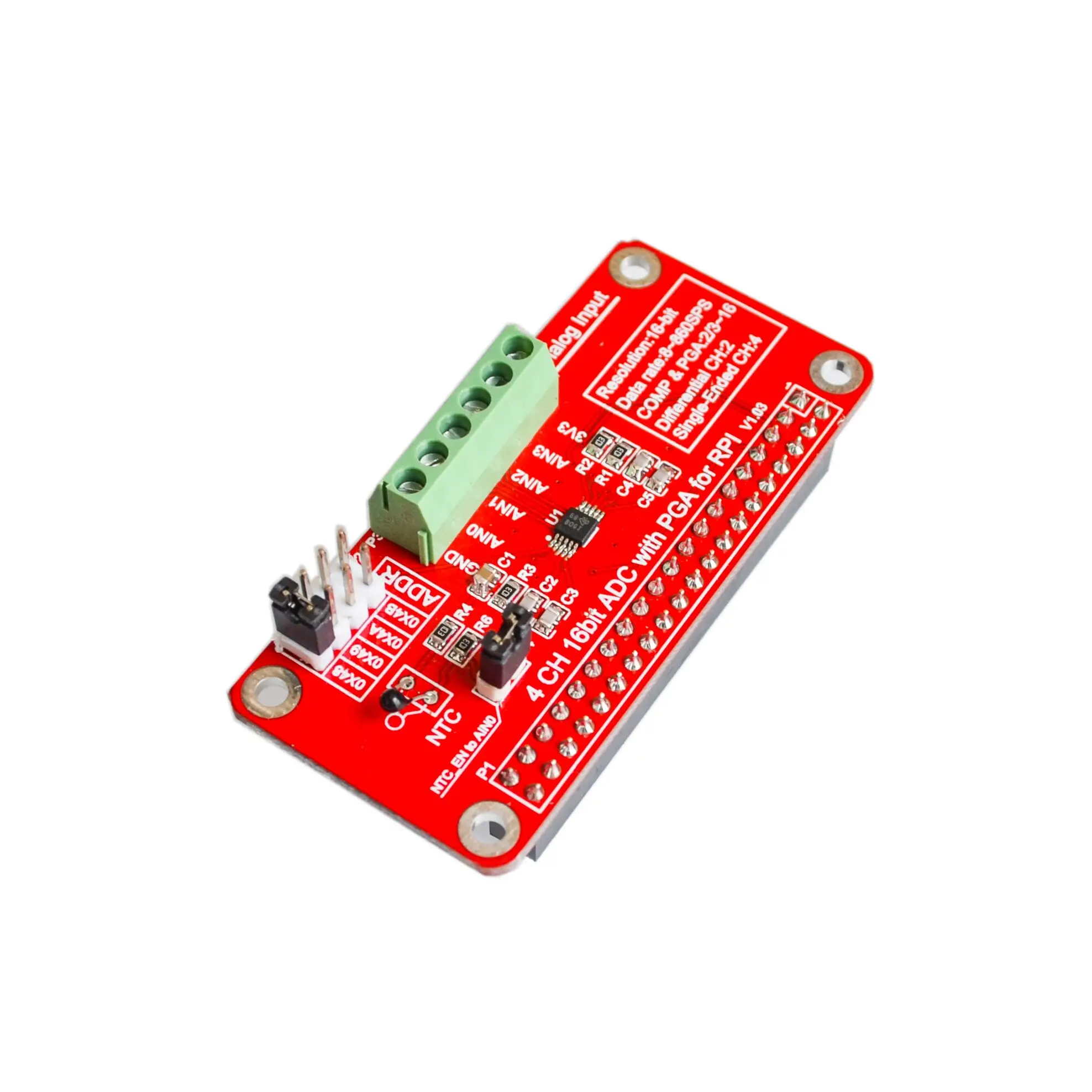 16-битный модуль I2C ADS1115 ADC 4-канальный для Raspberry Pi 3/2 Модель B/B + | Электронные
