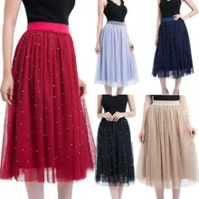 Для женщин белье хлопок длинные юбки эластичный Повседневное талии плиссированные макси юбки Пляж Boho Винтаж летние юбки Пять Цвет