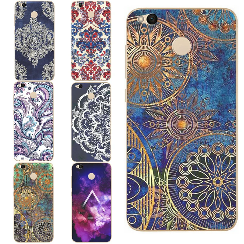 MLCRIYG Soft Phone Case For Xiaomi Redmi 4X TPU Coloful Mandala Painted Design Fundas B001 |