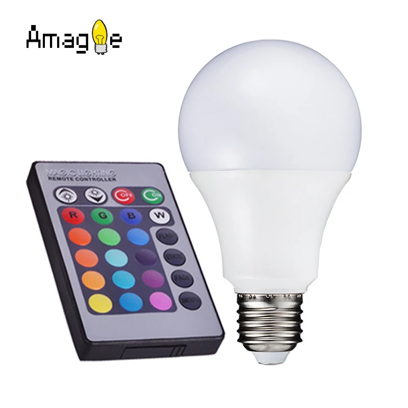 E27 RGB Светодиодная лампа 16 видов цветов меняющая светодиодную лампу 85-265 в 110 В 220