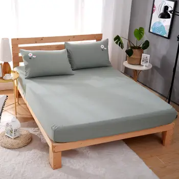

Highly 25cm Deep 100% Cotton Fitted Sheet Pure Color Mattress Cover Bed Sheet Fitted Sheets Home Bedspread Apply Mattress