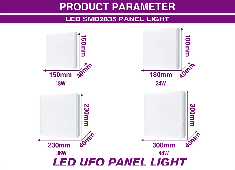 Светодиодный Панель свет 18 W 24 W 36 W 48 W квадратных Ac85-265V SMD2835 светодиодный потолок современный потолочный светильник для Derorate Главная лампы