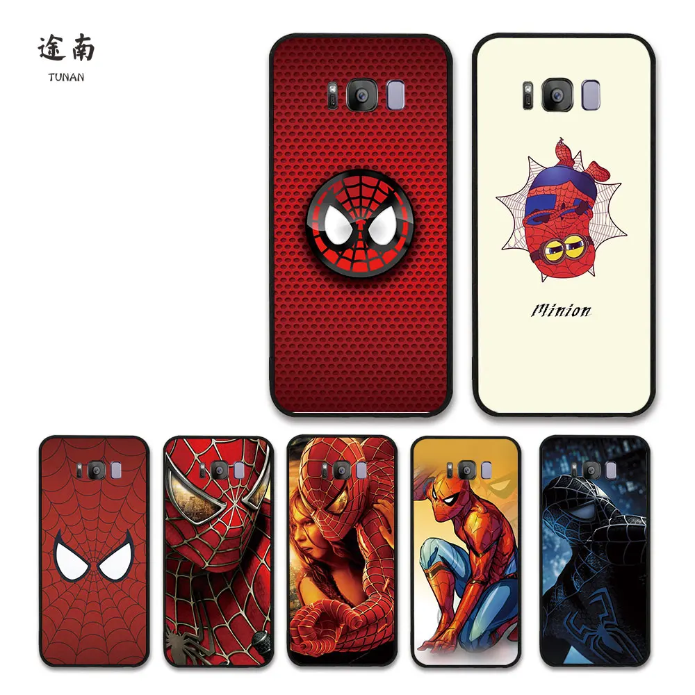 Прохладный герой Marvel Человек-паук случае Coque принципиально для Samsung S8 Plus S7 край J3